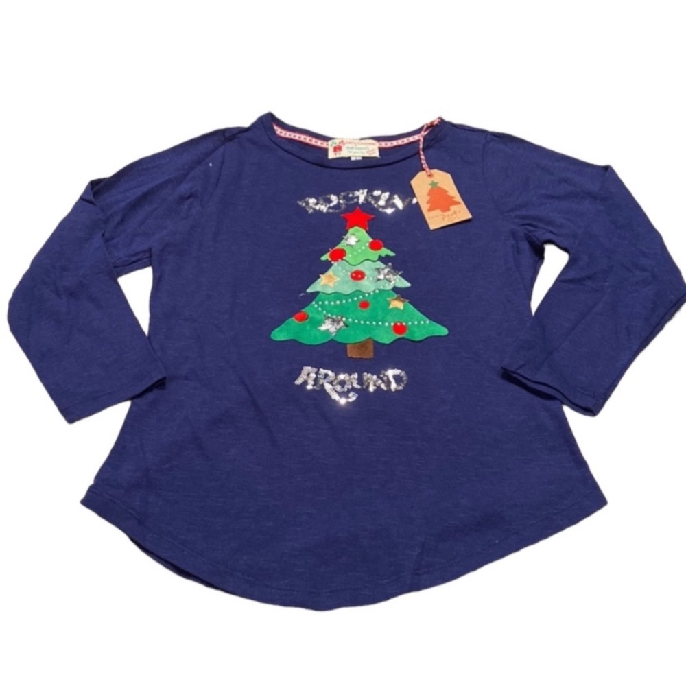 Christmas Tree Long Sleeve Sequins Shirt NWT